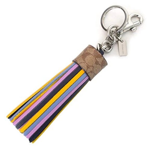 Coach Tassel Keychain or Bag Charm In Colorblock Signature Canvas - Picture 1 of 6